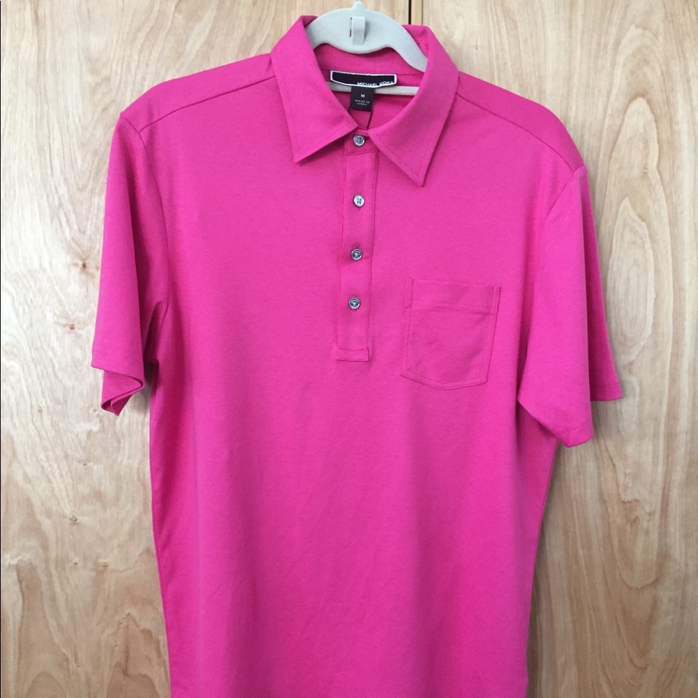 Michael Kors Men’s Pink Short Sleeved Polo Shirt